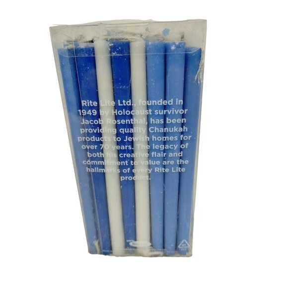 Rite Lite Chanukah Candles 45 Pieces Blue and White Fits Most Menorahs Hanukkah - Picture 5 of 8